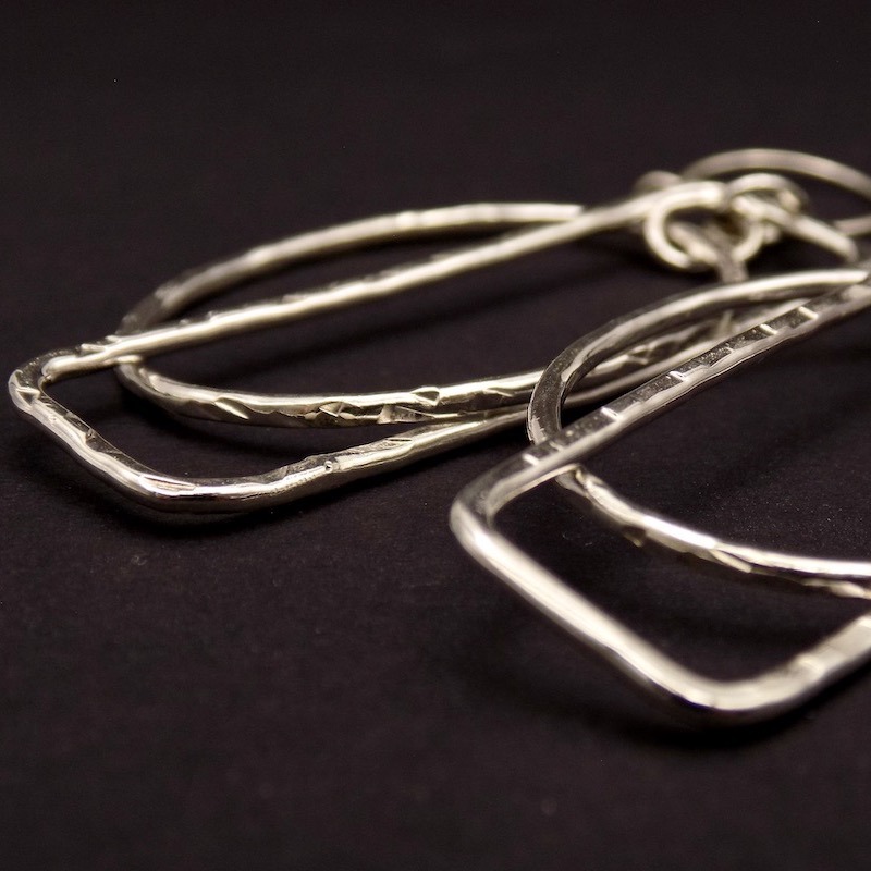 Boucles Médée – argent 925 massif martelé – Image 4