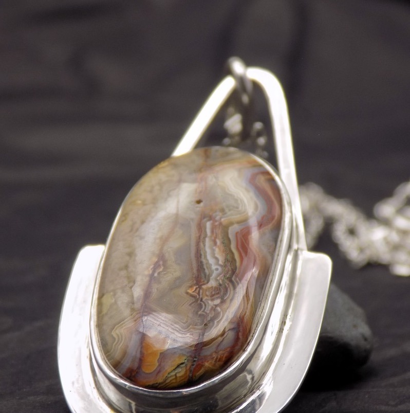 Pendentif graphique avec pierre- Linéa – Image 4