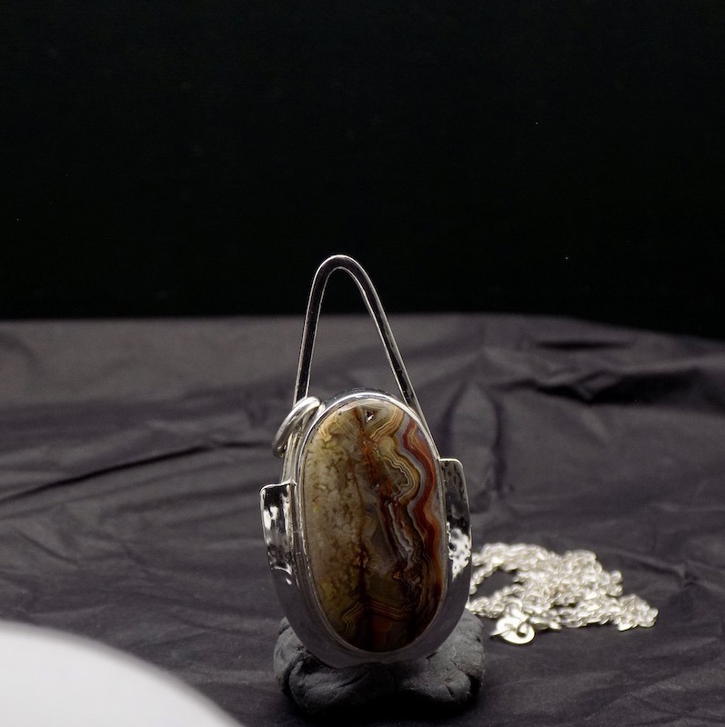 Pendentif graphique avec pierre- Linéa – Image 3